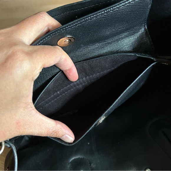 David Jones Paris Black Faux Leather Handbag - Picture 7 of 12